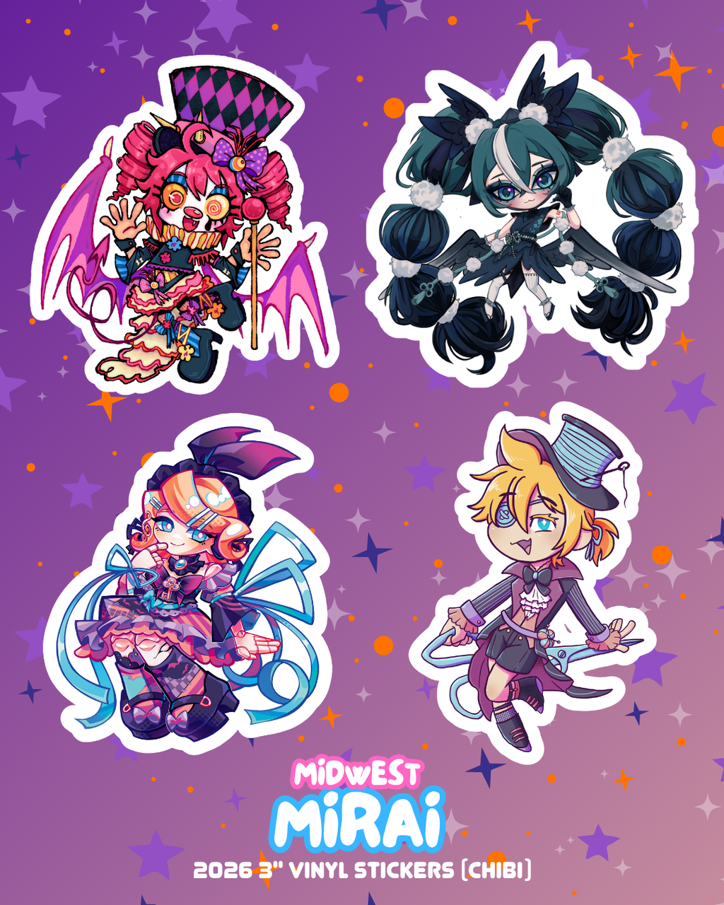 PREORDER Midwest Mirai 2026 Vinyl Stickers CHIBI ART