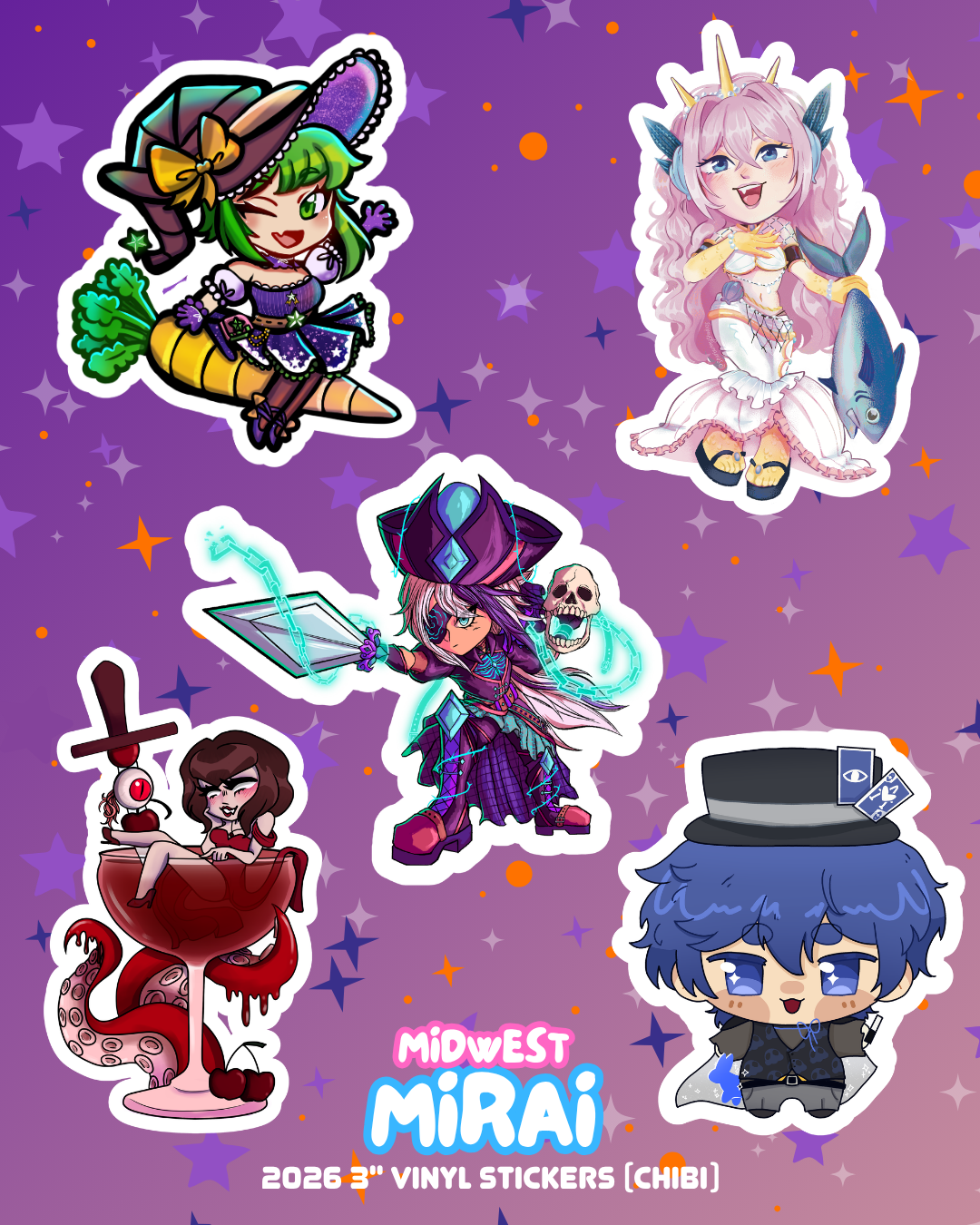 PREORDER Midwest Mirai 2026 Vinyl Stickers CHIBI ART